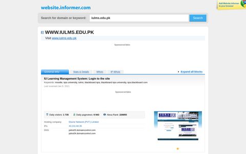 iulms.edu.pk at WI. IU Learning Management System: Login to ...