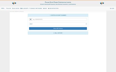 Bill History - PSPCL: Portal for electricity bill payments | New ...