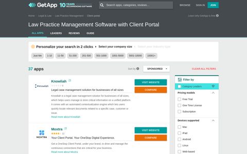 Law Practice Management Software with Client Portal | GetApp®