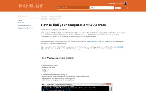 How to find your computer's MAC Address