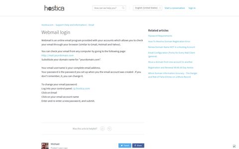 Webmail login - Hostica.com