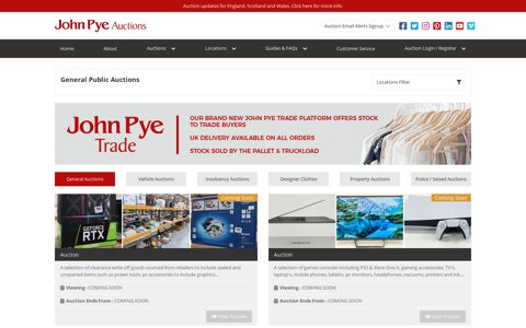 Retail Goods Auctions - Ex Displays and Returns | John Pye ...