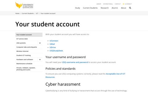 Your student account - University of Southern ... - USQ