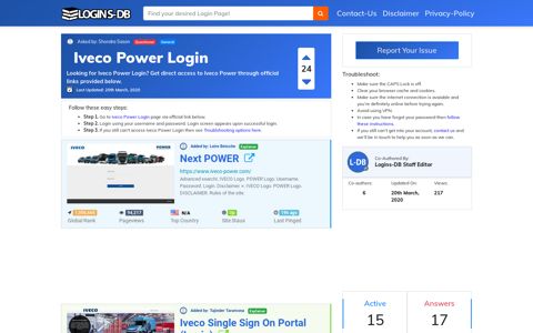Iveco Power Login - Logins-DB