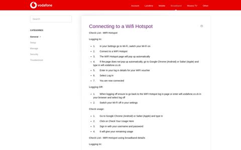 Connecting to a Wifi Hotspot - Help & Support | Vodafone ...