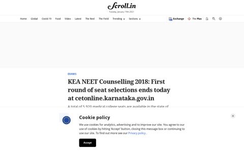 Karnataka KEA NEET Counselling 2018 begins, select seats ...