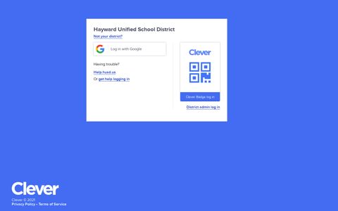 Hayward Unified School District - Clever | Log in