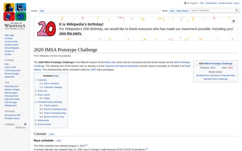 2020 IMSA Prototype Challenge - Wikipedia