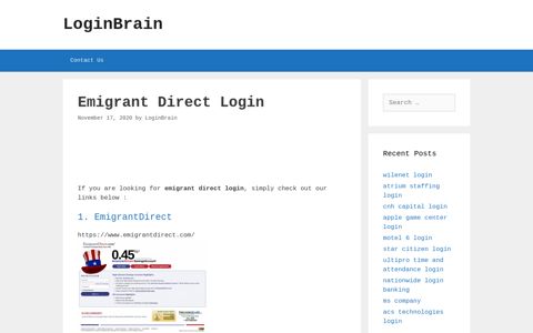 emigrant direct login - LoginBrain