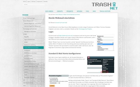 Horde Webmail einrichten - trash.net
