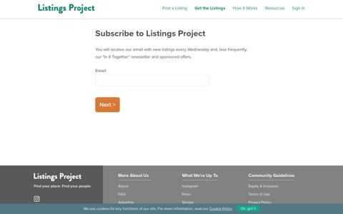 Sign up to get the listings | Listings Project