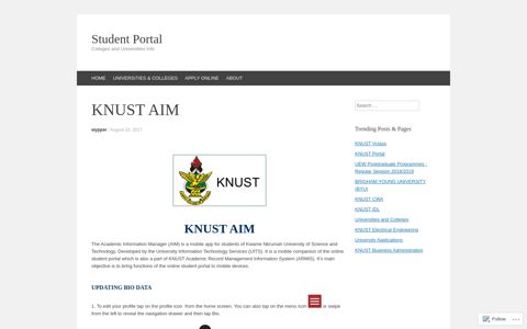 KNUST AIM | Student Portal