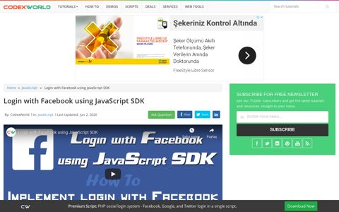 Login with Facebook using JavaScript SDK - CodexWorld