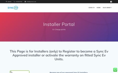 Installer Portal - EV Charge Points