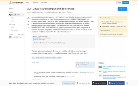MVP, JavaFx and components references - Stack Overflow