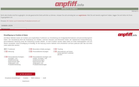 Kunden-Login - www.anpfiff.info - Lokalfußball in Franken