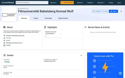 Filmuniversität Babelsberg Konrad Wolf - Crunchbase ...