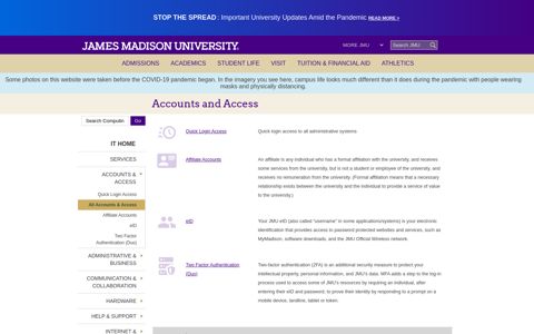 Accounts and Access - James Madison University