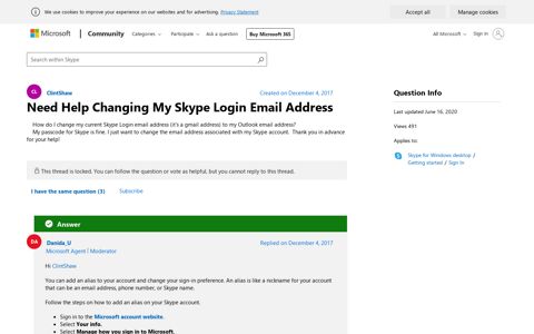 Need Help Changing My Skype Login Email Address ...