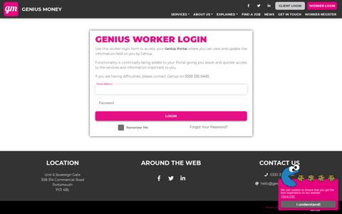 Worker Portal Login | Genius Money