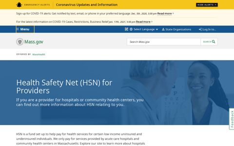 Health Safety Net (HSN) for Providers | Mass.gov