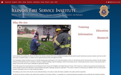 About IFSI - Illinois Fire Service Institute