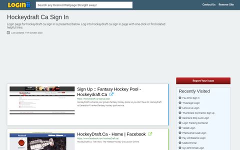 Hockeydraft Ca Sign In - Loginii.com