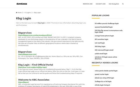 Kbg Login ❤️ One Click Access