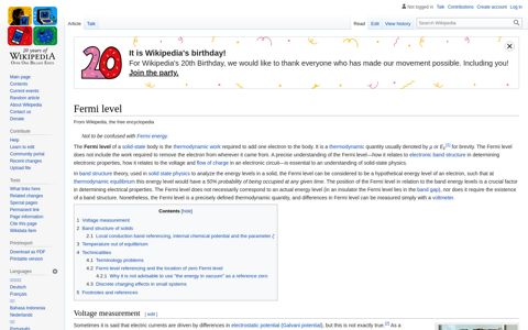 Fermi level - Wikipedia