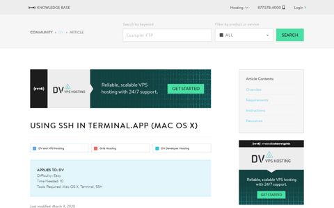 Using SSH in Terminal.app (Mac OS X) | Media Temple ...