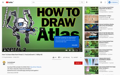 How To Draw Atlas from Portal 2 YouCanDrawIt ツ ... - YouTube