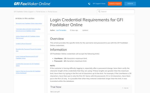 Login Credential Requirements for GFI FaxMaker Online – GFI ...