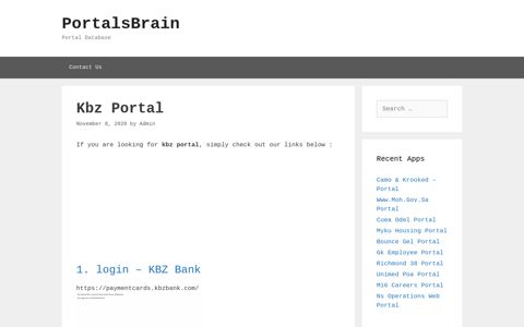 Kbz - Login - Kbz Bank - PortalsBrain - Portal Database