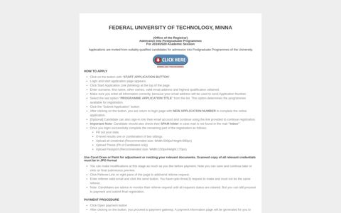 Candidates Login - fut minna - Federal University of ...