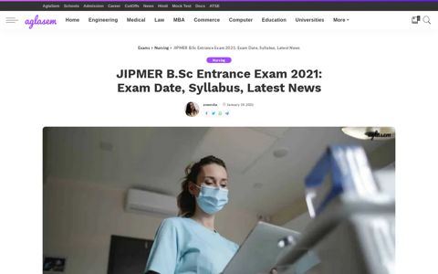 JIPMER B.Sc Entrance Exam 2021: Exam Date, Syllabus ...