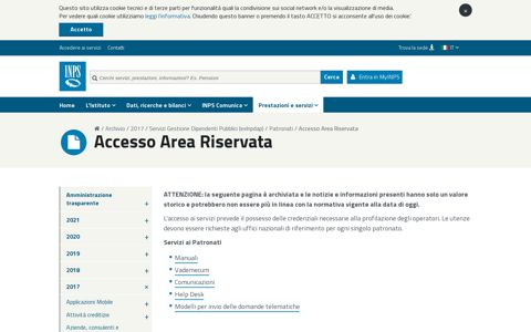 Accesso Area Riservata - Inps