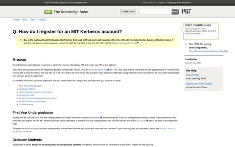 How do I register for an MIT Kerberos account? - IS&T ...