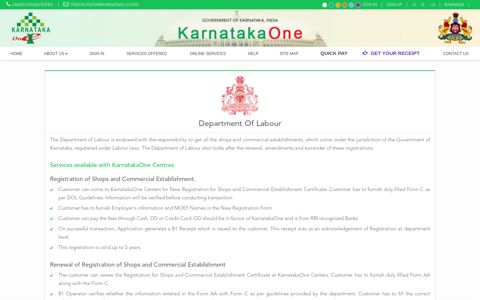Department Of Labour - Karnataka One