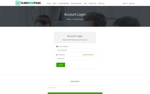 Account Login - Euro Web Page Email
