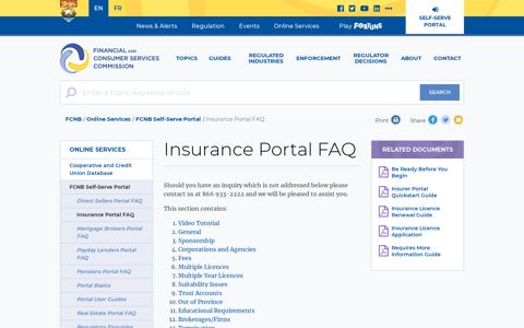 Insurance Portal FAQ | New Brunswick Financial and ... - FCNB