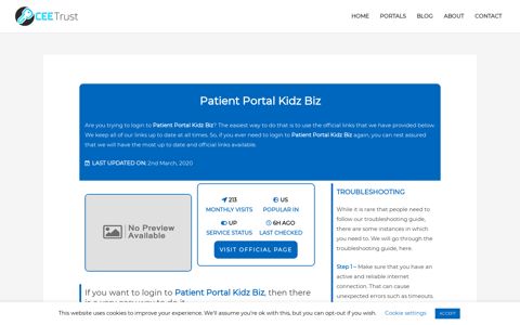 Patient Portal Kidz Biz - Find Official Portal - CEE Trust