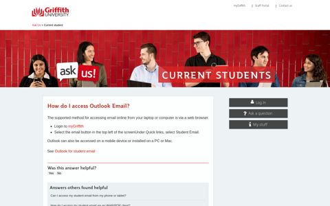 How do I access Outlook Email? - Current students ask us