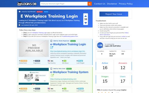 E Workplace Training Login - Logins-DB