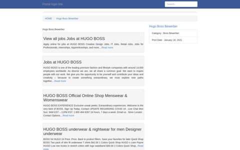 [LOGIN] Hugo Boss Bewerber FULL Version HD Quality Boss ...