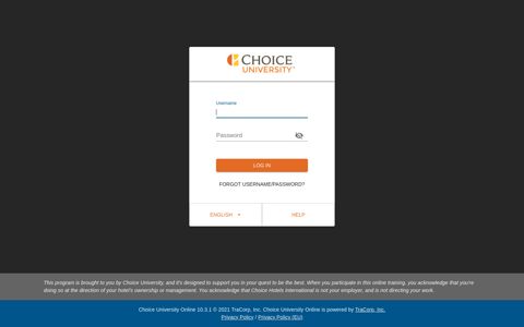 Choice University Online - Log In