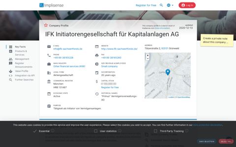 IFK Initiatorengesellschaft für Kapitalanlagen AG | Implisense
