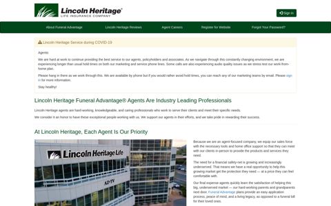 Lincoln Heritage Life Insurance Agents - Login | Funeral ...