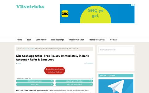 Kite Cash App Offer -Free Rs. 100 Immediately in Bank ...