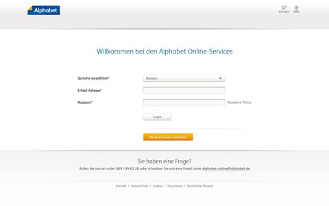 Willkommen bei den Alphabet Online-Services