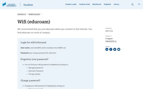 Wifi (eduroam) - Högskolan i Halmstad